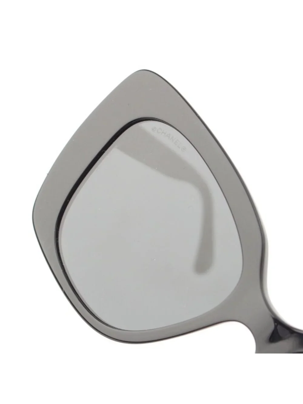 Chanel CC Logo Butterfly Strass Stone Sunglasses Eyewear White